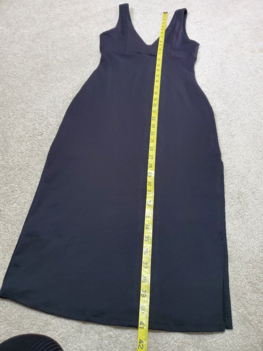 ABERCROMBIE & FITCH Bodycon Midi Dress Black XS V-Neck Stretch Empire Waist LBD - Picture 14 of 14